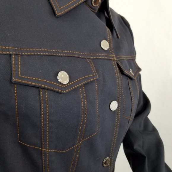 Les Copains Suit Womens Size 4/6 Blue Blazer Skirt Denim Design - Picture 3 of 6